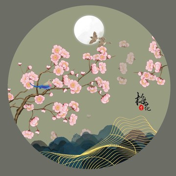 古風梅花裝飾畫