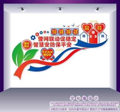 平安前哨工作站樓梯文化墻