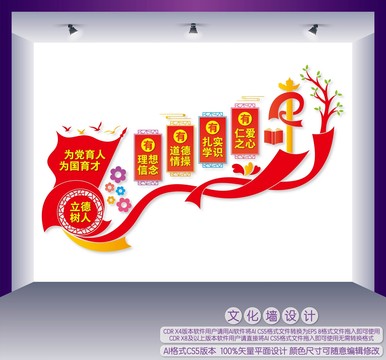 校園黨建樓梯文化墻