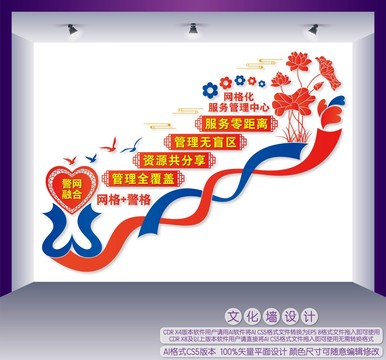 網格化服務管理中心樓梯文化墻