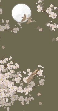 復(fù)古梅花花鳥
