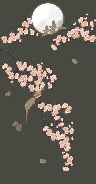玄關(guān)梅花壁畫國畫