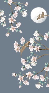 玉蘭花鳥圖