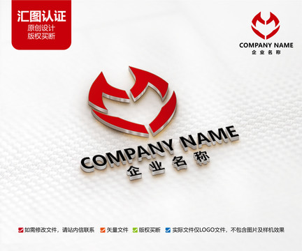 原创中国风MW字母logo设计