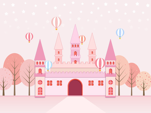 粉色城堡PSD分层