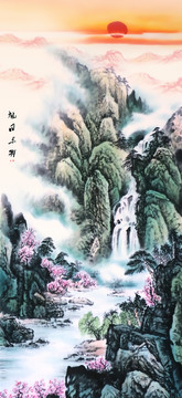 竖幅山水画