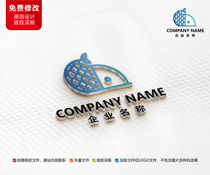 原創(chuàng)魚館海鮮酒店標(biāo)志設(shè)計(jì)
