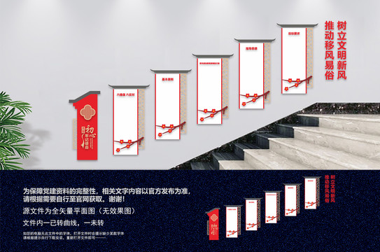 移風(fēng)易俗樓梯文化墻