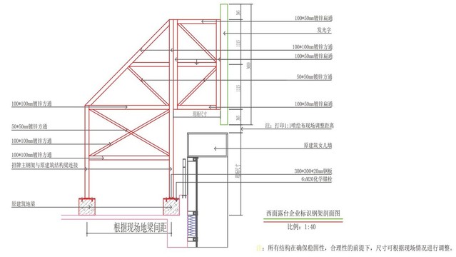 发光字桁架结构图