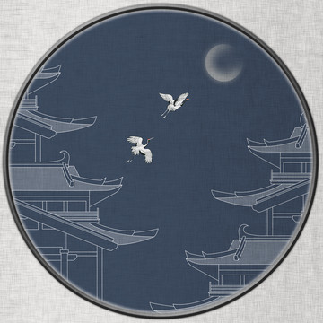 復(fù)古建筑裝飾畫