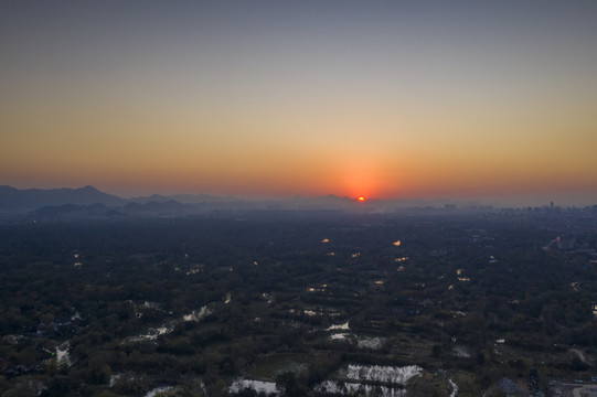 杭州夕阳下的西溪