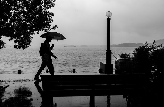 行走雨西湖