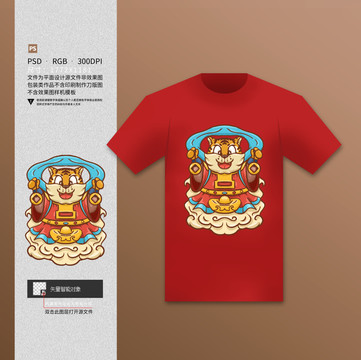 卡通國潮虎年衣服圖案設(shè)計(jì)