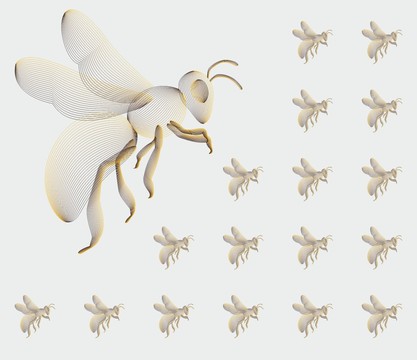 蜜蜂动物飞行线条矢量