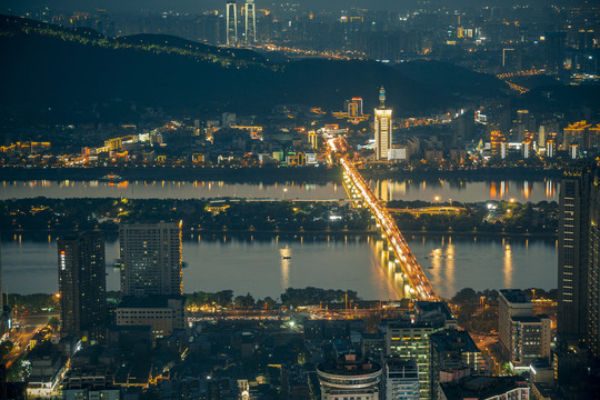 长沙城市建筑夜景风光