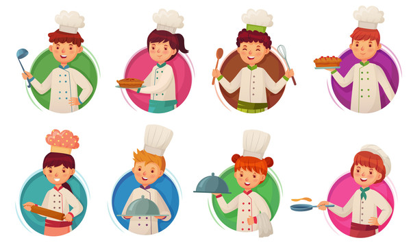 小孩厨师角色插图