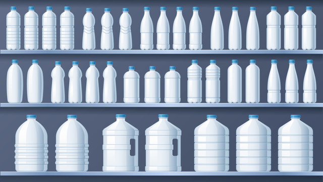 多种容量塑料瓶图标