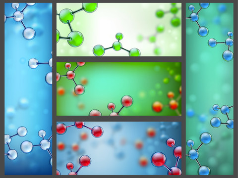 透明素色化学分子背景