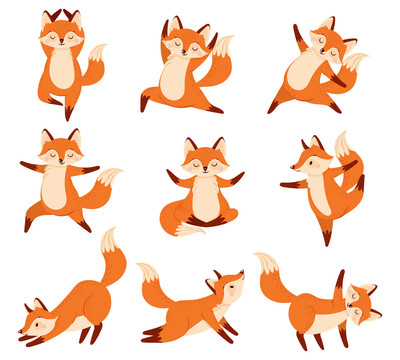 活泼狐狸舞动插图