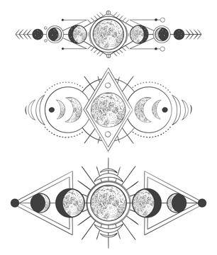 灰階素描月變化插圖