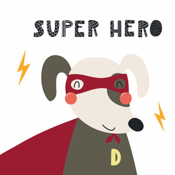 超级英雄狗狗插图