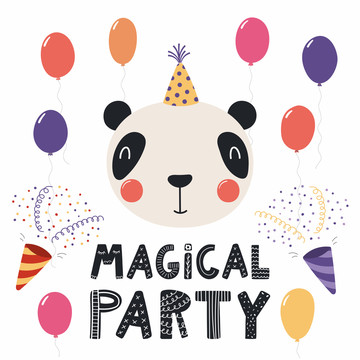 熊貓歡慶生日插圖