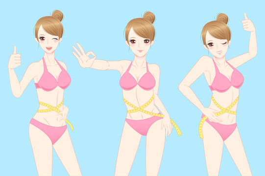 比基尼少女量身插圖