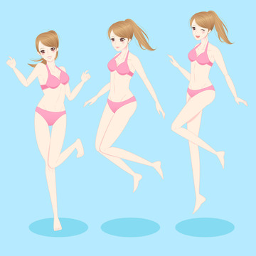 俏麗比基尼女孩插圖