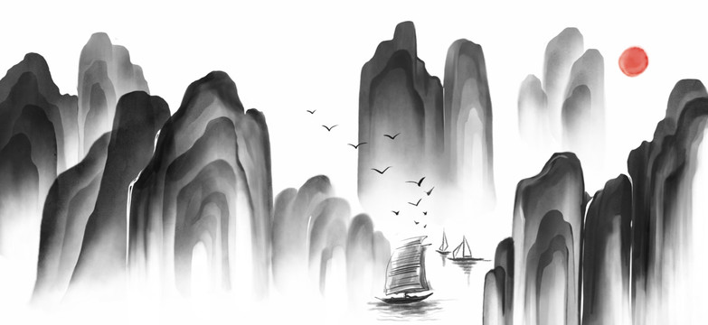 山水畫大幅
