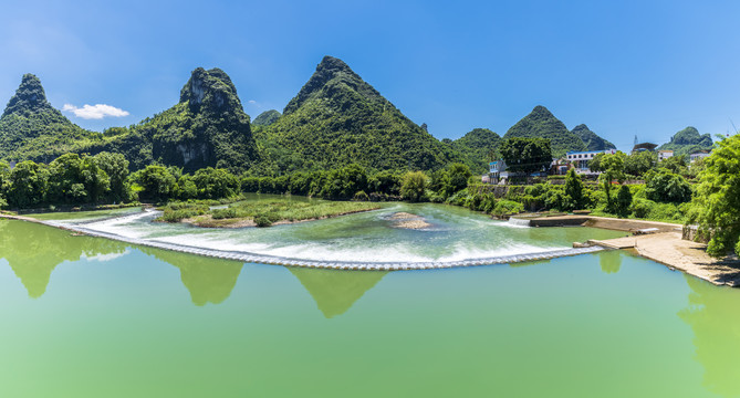 巨幅山水乡村风光