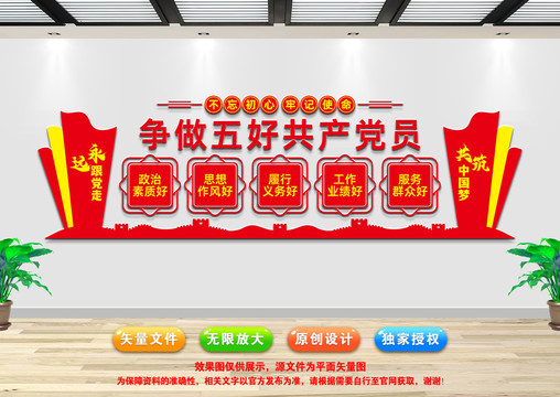 爭做五好黨員文化墻
