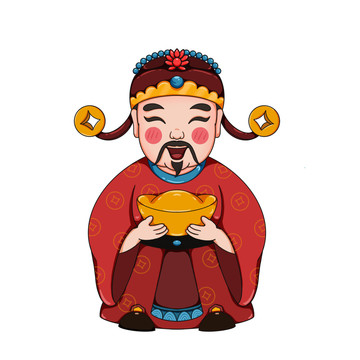 財(cái)神中國(guó)風(fēng)國(guó)潮插畫包裝設(shè)計(jì)