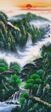 豎幅山水