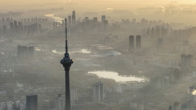 天津天塔日出城市美景