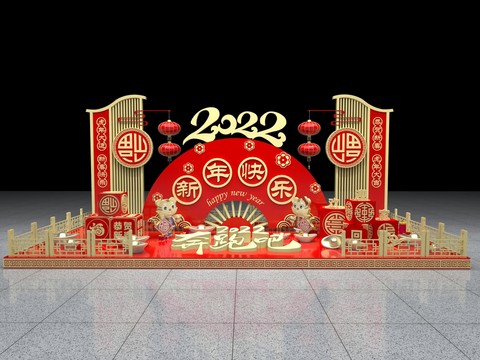 中式美陈新年春节场景3D造型