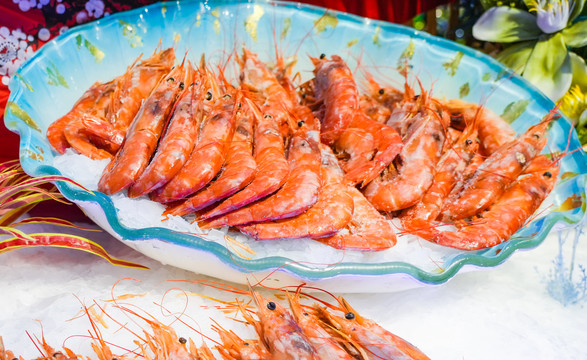 海鲜自助餐厅的海鲜美食