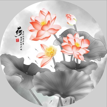 荷花裝飾畫