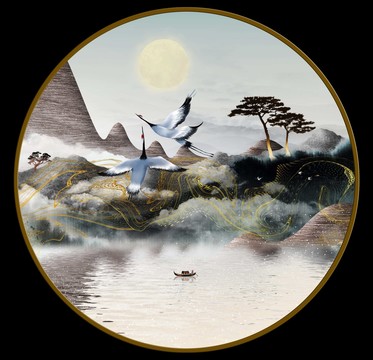 國潮山水畫