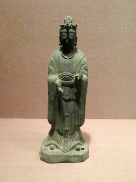 明代侍女铜像