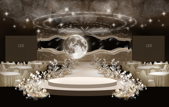 香檳色星空婚禮效果圖