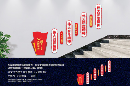 民族精神樓梯文化墻