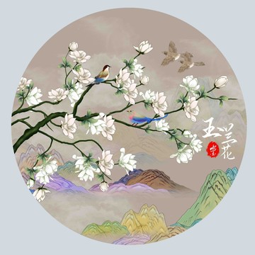 新中式國潮花鳥插畫