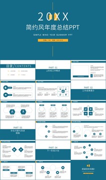 简约风年度总结汇报PPT模板