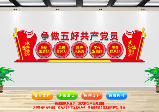 五好黨員文化展板