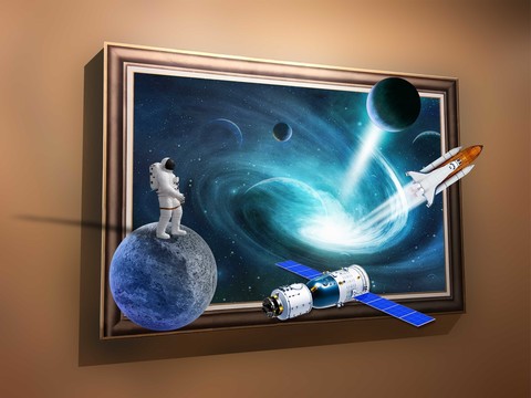 3d立体星空墙画