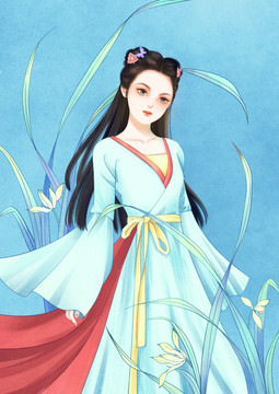 梅蘭竹菊古風(fēng)美人之蘭