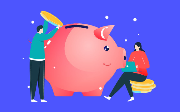 互聯(lián)網(wǎng)金融理財(cái)商務(wù)人物儲(chǔ)蓄插畫