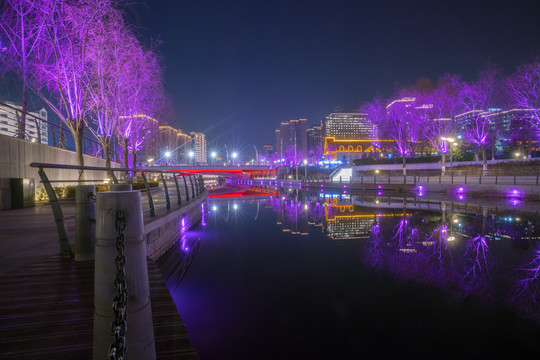 亮马河夜景