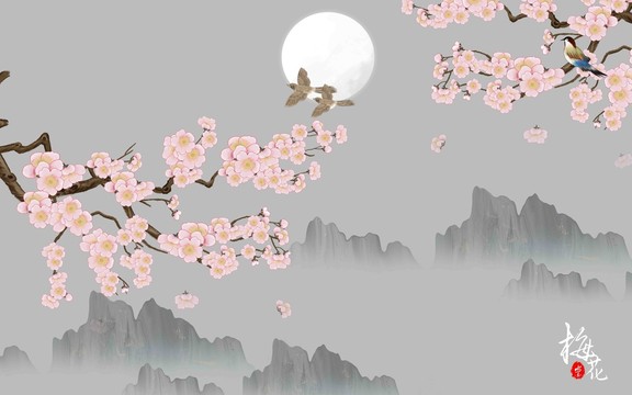 梅花背景墻