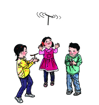 民間游戲竹蜻蜓